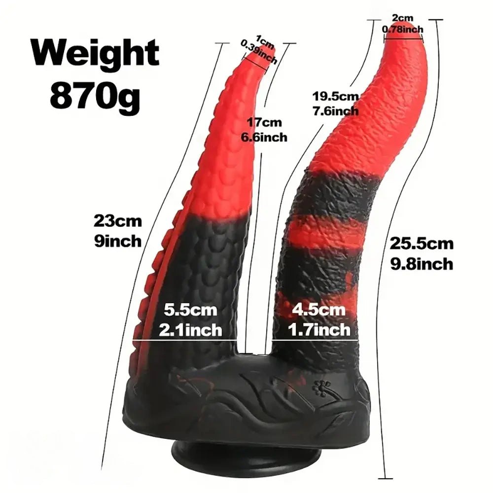 Dual Head Tentacle Fantasy Dildo - Silicone Dragon Dildo
