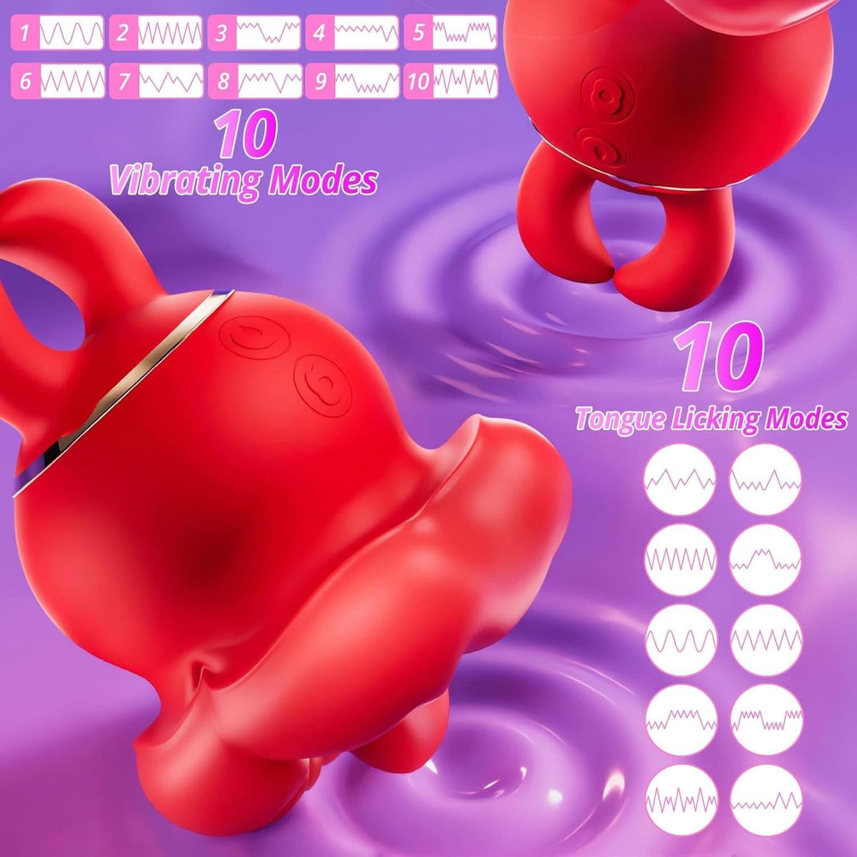 Dual Horn Tongue Licking Vibrator - Clit Stimulator Toy