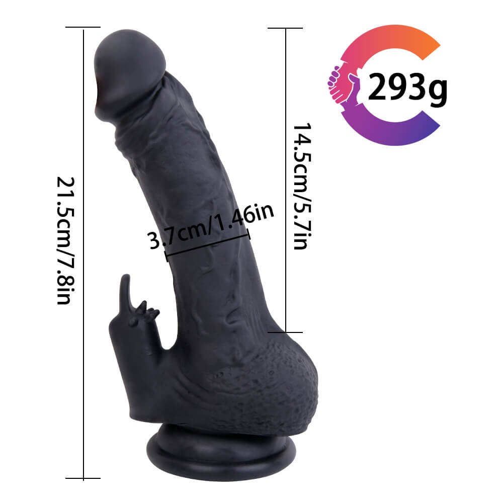 Dual Layer Black Fantasy Dildo - Curved Monster Dildo