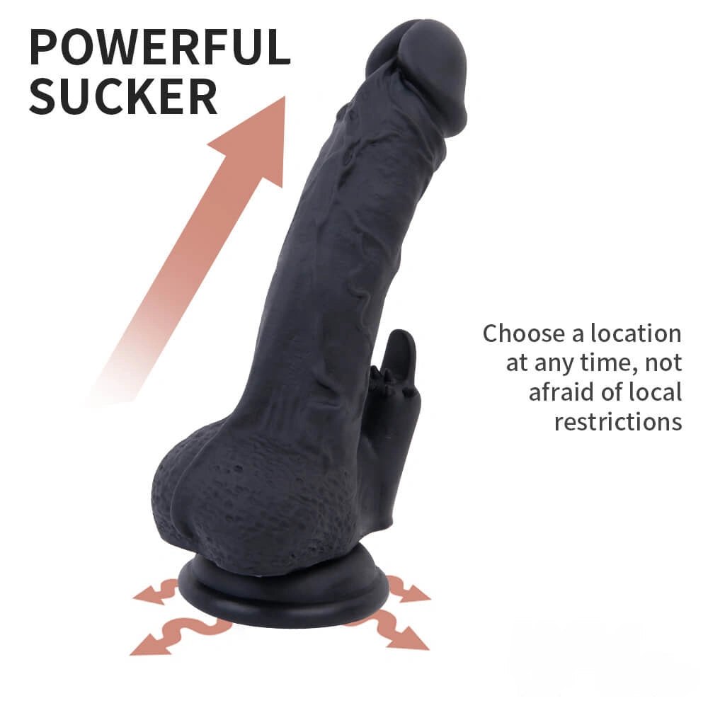 Dual Layer Black Fantasy Dildo - Curved Monster Dildo