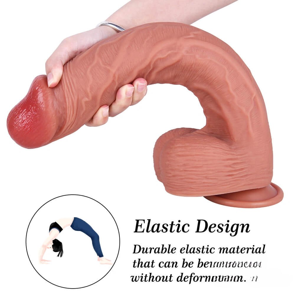 Dual Layer Suction Cup Dildo - Realistic Silicone Dildo