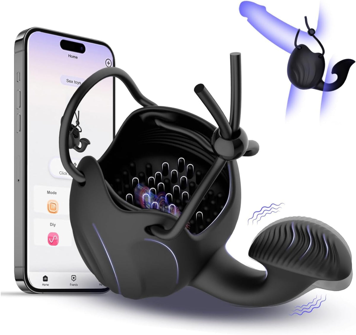 Dual-Motor 3-in-1 Cock Ring - Vibrating Penis Ring Set