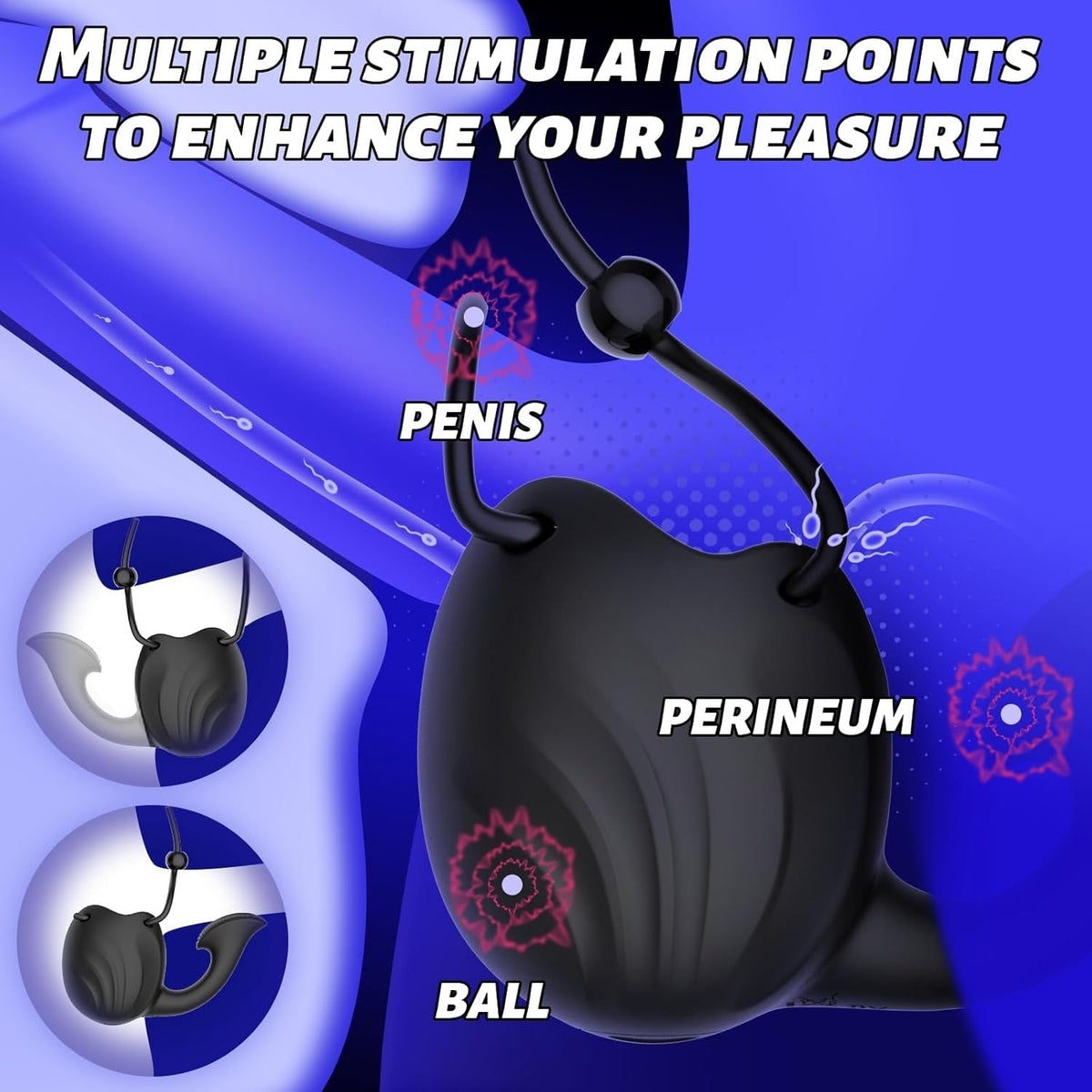 Dual-Motor 3-in-1 Cock Ring - Vibrating Penis Ring Set