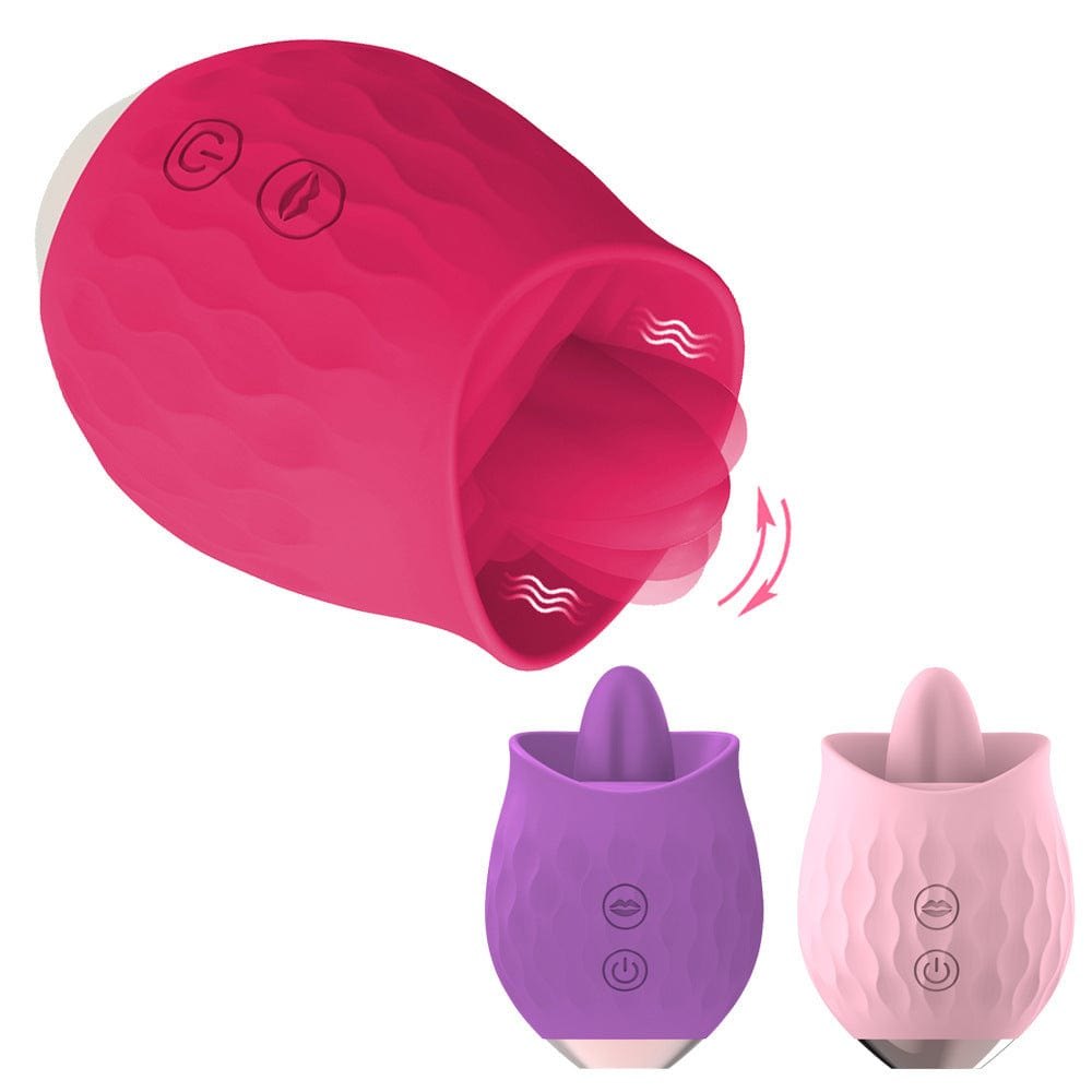 Dual Motor Rose Licking Vibrator - Clit Sucker Toy