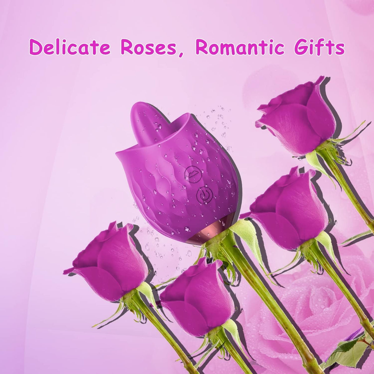Dual Motor Rose Licking Vibrator - Clit Sucker Toy