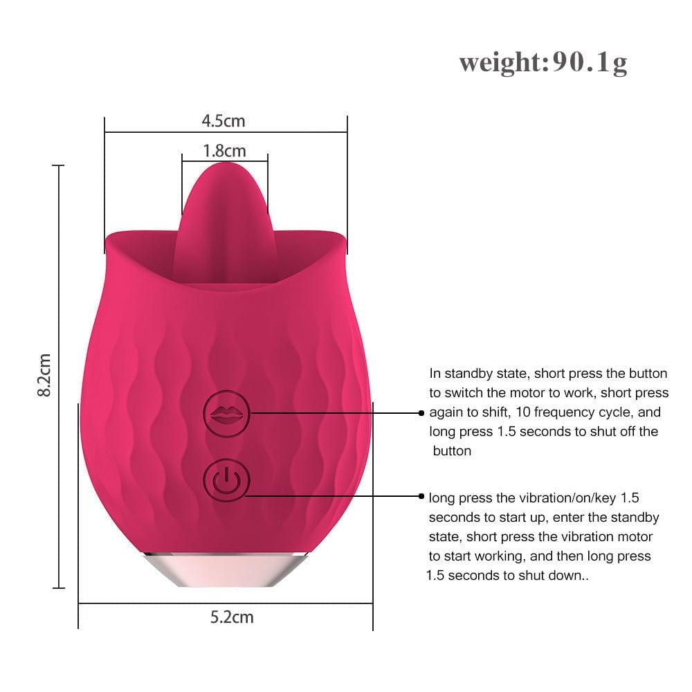 Dual Motor Rose Licking Vibrator - Clit Sucker Toy