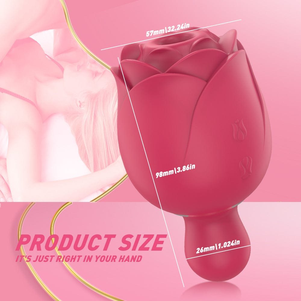 Dual Motor Rose Suction Vibrator - Clit Sucking Rose Toy