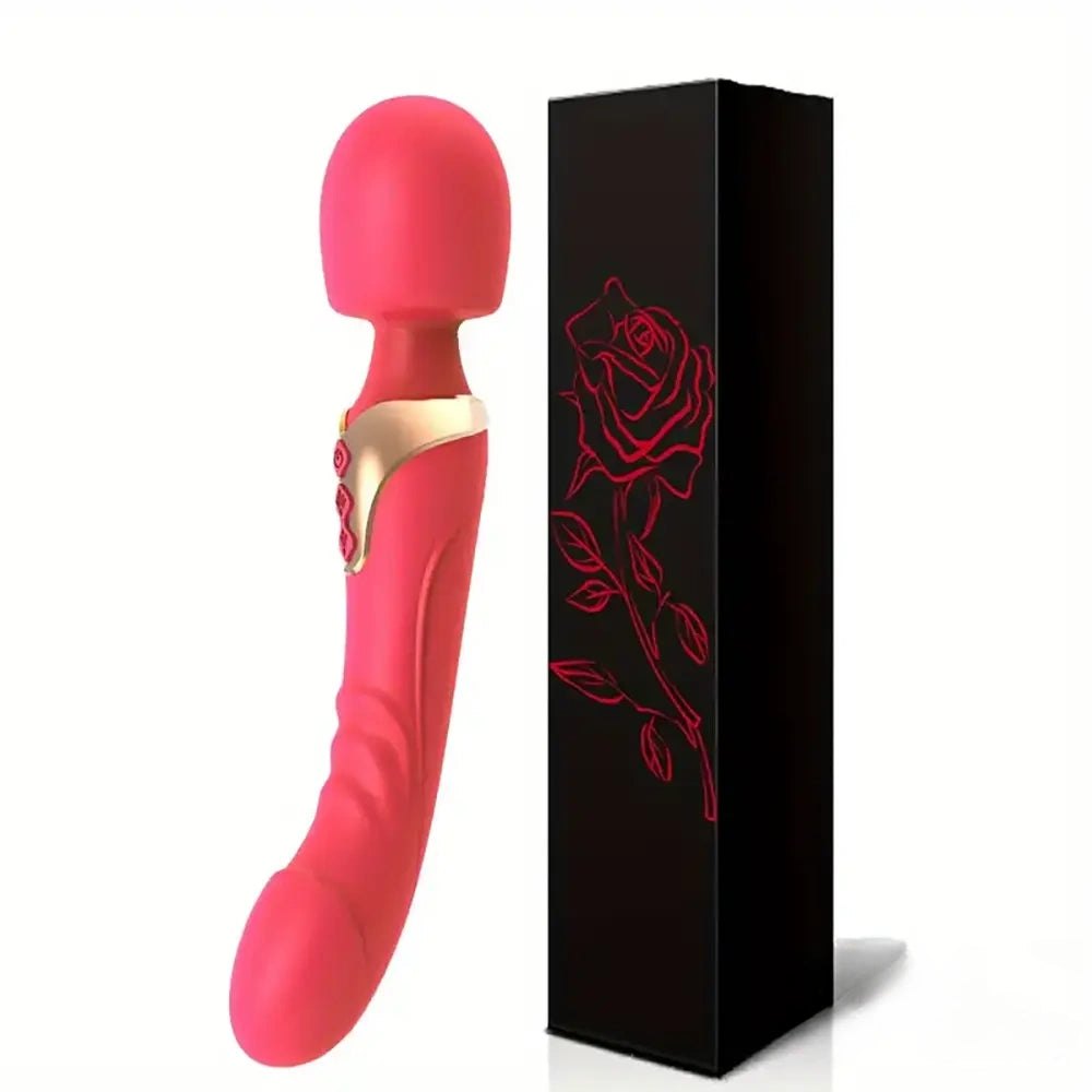 Dual Motor Silicone Wand Massager - Curved Tip Wand Vibrator