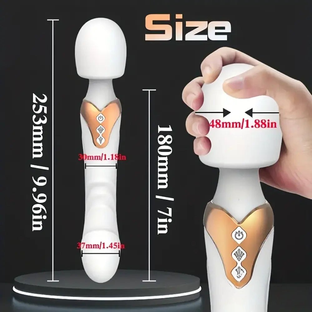 Dual Motor Silicone Wand Massager - Curved Tip Wand Vibrator