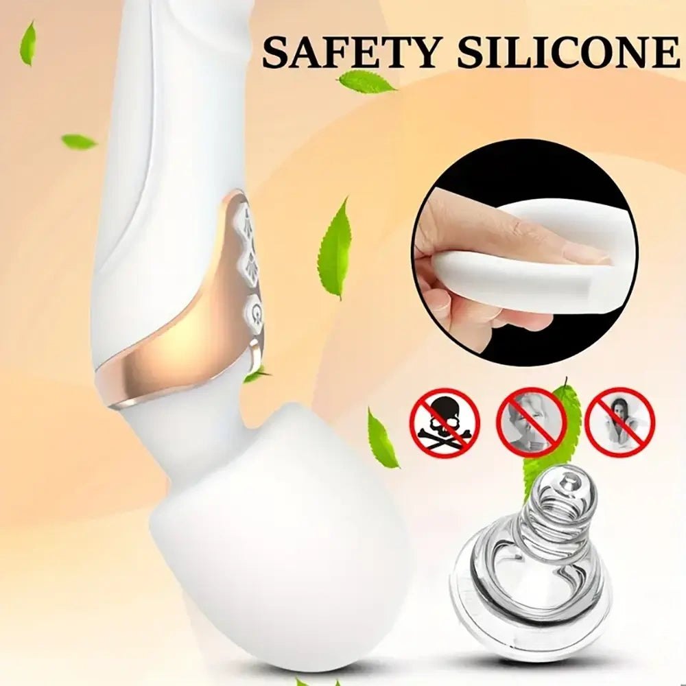 Dual Motor Silicone Wand Massager - Curved Tip Wand Vibrator