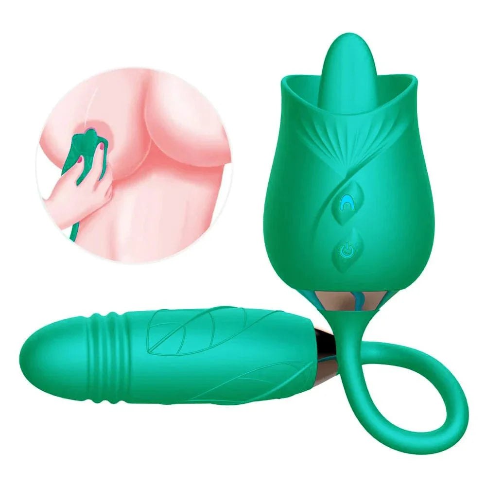 Dual Motor Tongue Vibrator - Clit Sucking Rose Toy