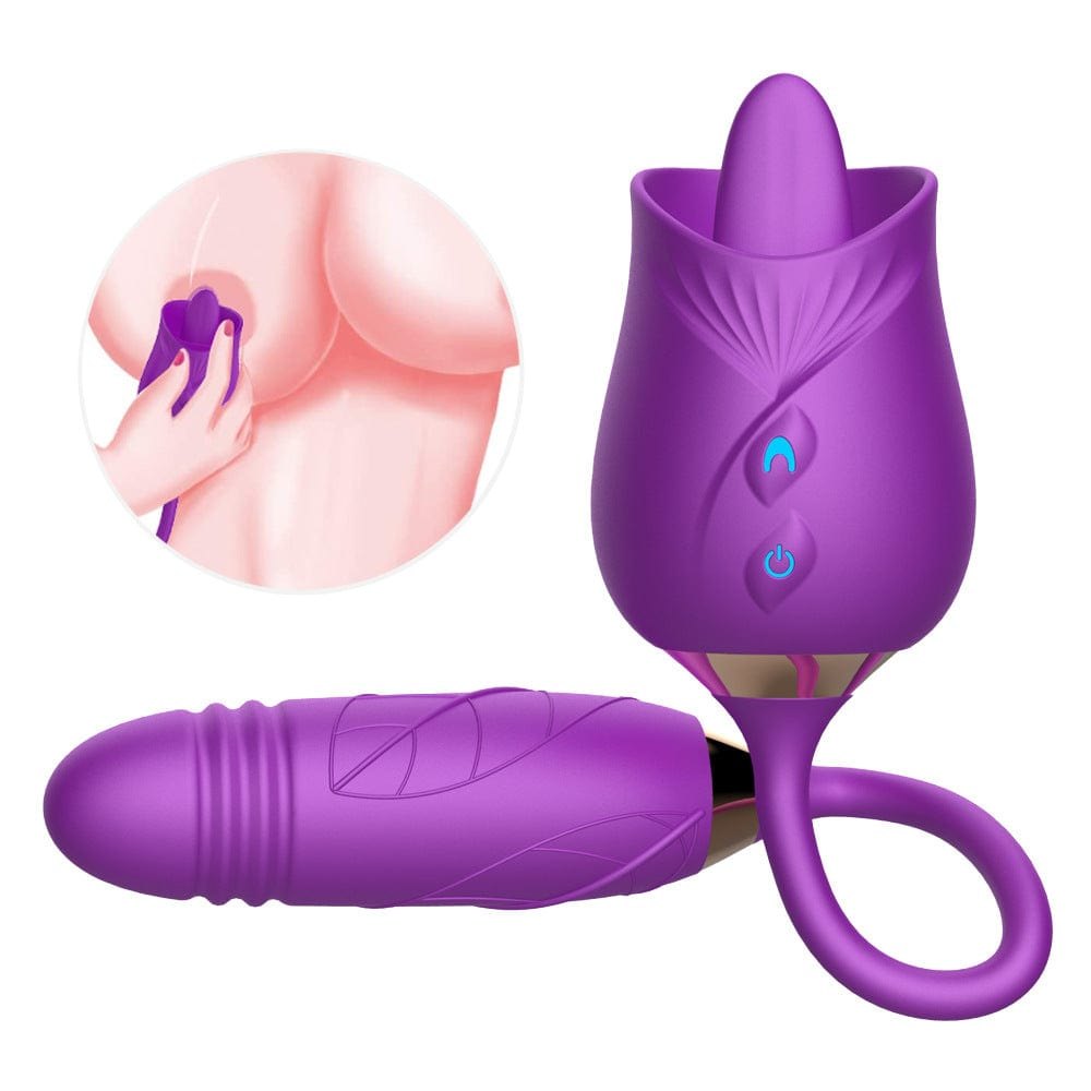 Dual Motor Tongue Vibrator - Clit Sucking Rose Toy