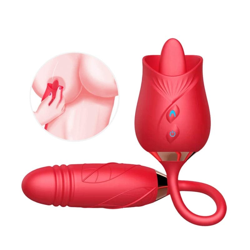 Dual Motor Tongue Vibrator - Clit Sucking Rose Toy
