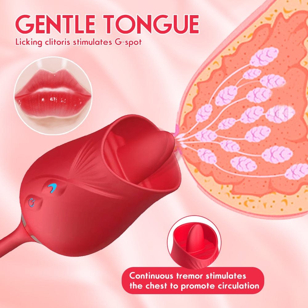 Dual Motor Tongue Vibrator - Clit Sucking Rose Toy