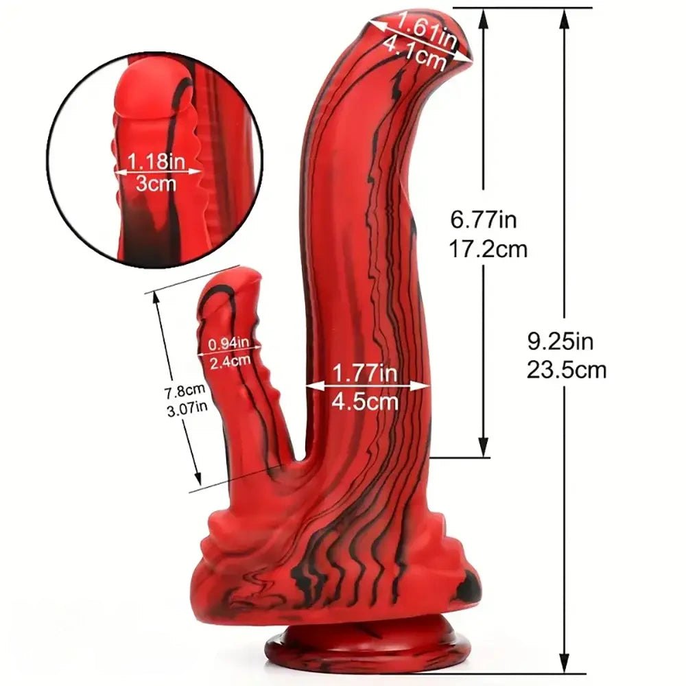 Dual Shaft Fantasy Riding Dildo - Monster Fantasy Dildo