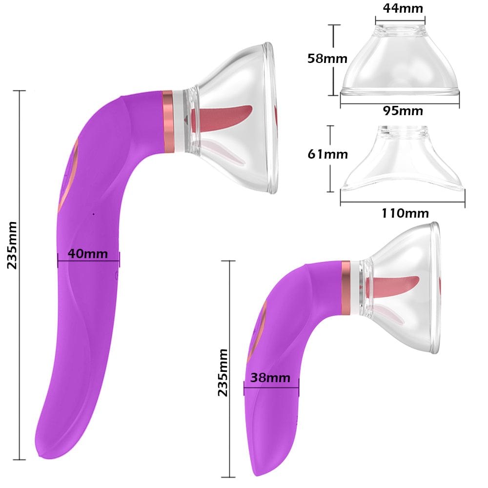 Clitoral Suction Tongue Vibrator - Dual Suction Clit Stimulator