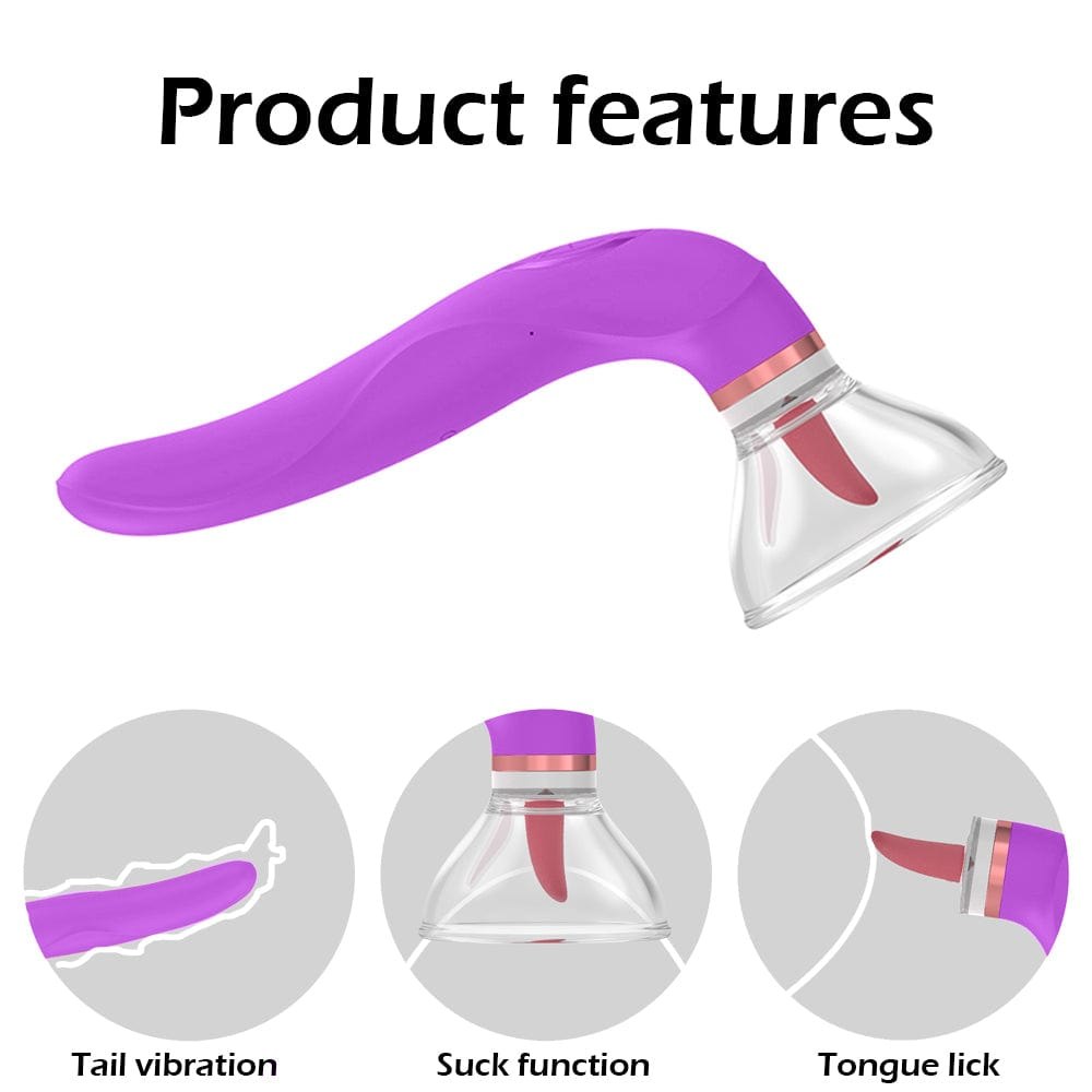 Clitoral Suction Tongue Vibrator - Dual Suction Clit Stimulator
