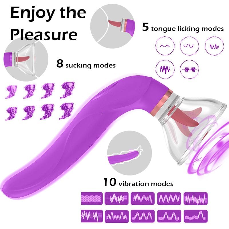 Clitoral Suction Tongue Vibrator - Dual Suction Clit Stimulator