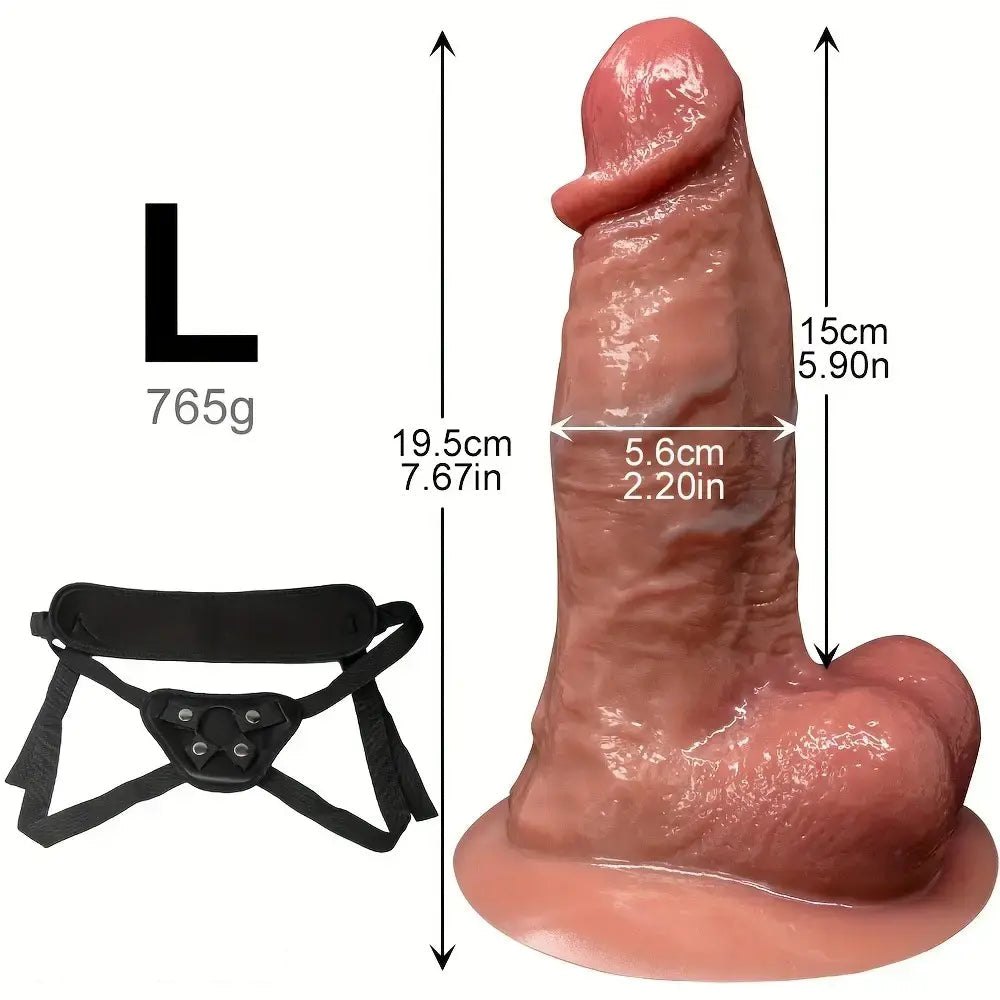 Dual-Tone Strap-On Dildo - Strap On Harness Dildo