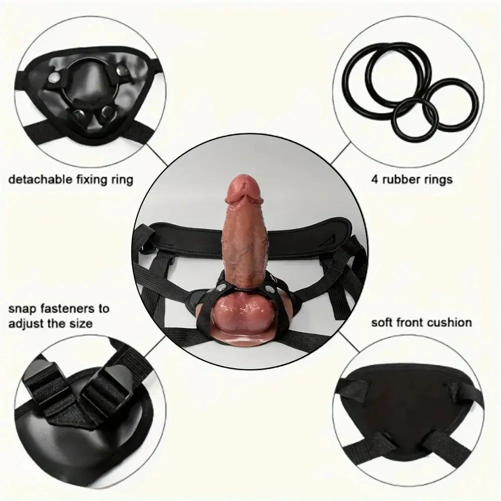 Dual-Tone Strap-On Dildo - Strap On Harness Dildo