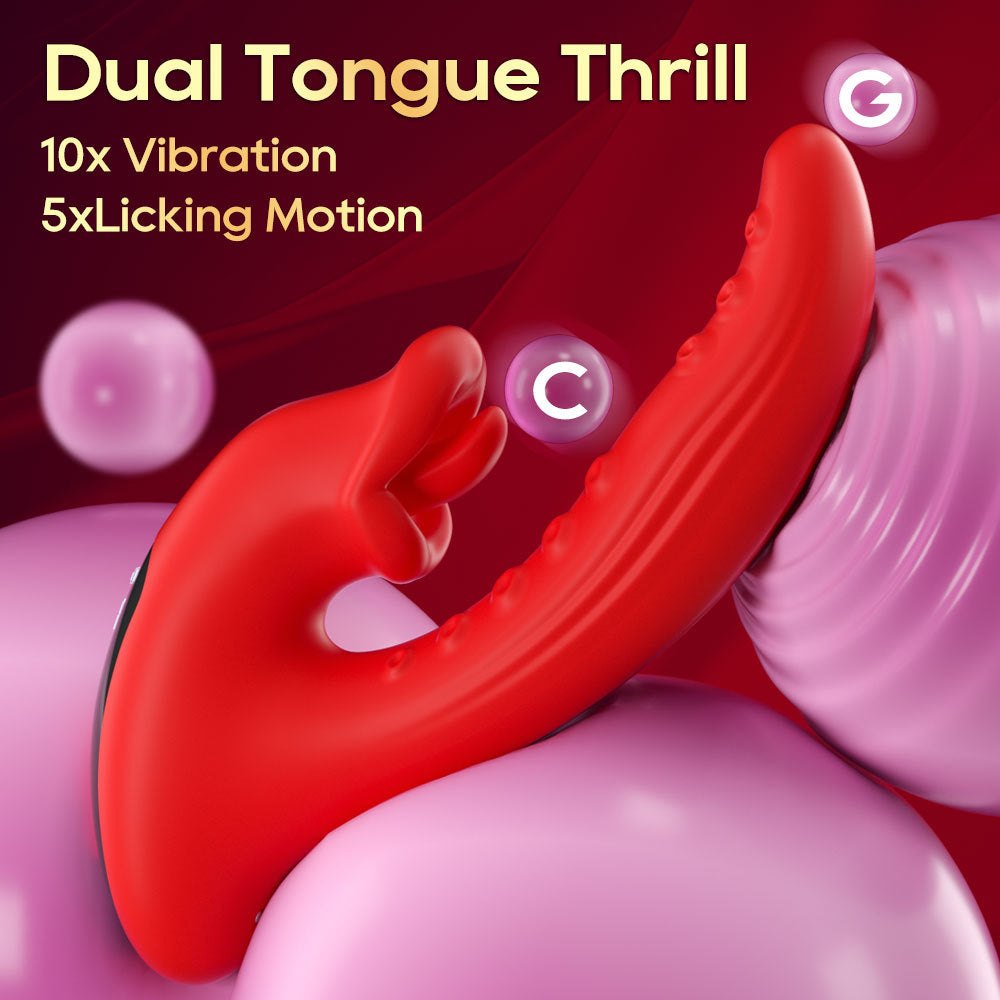 Dual Tongue Licking Rabbit Vibrator - G Spot Rabbit Vibrator