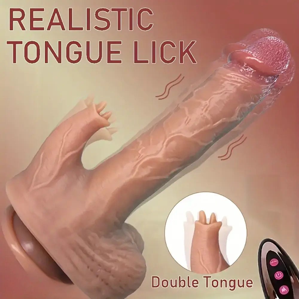 Dual Tongue Thrusting Dildo - Vibrating Thrusting Dildo Toy