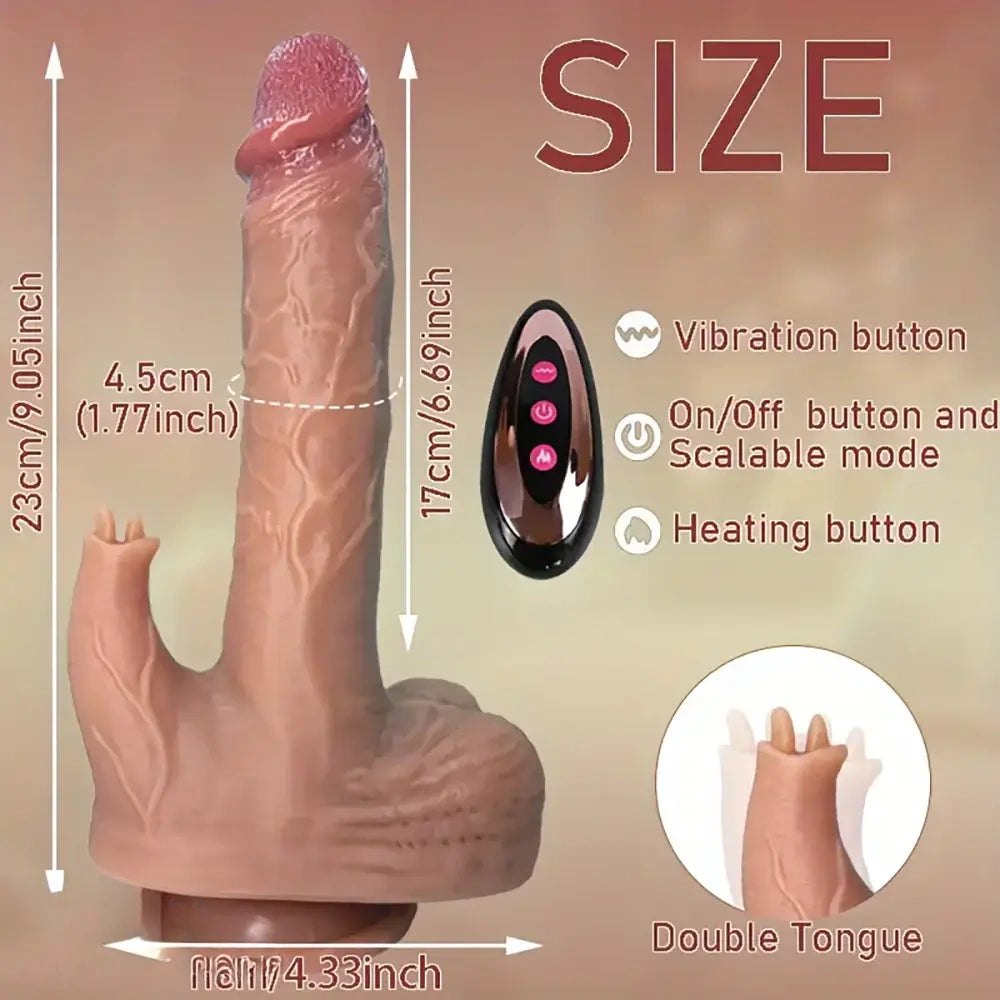 Dual Tongue Thrusting Dildo - Vibrating Thrusting Dildo Toy
