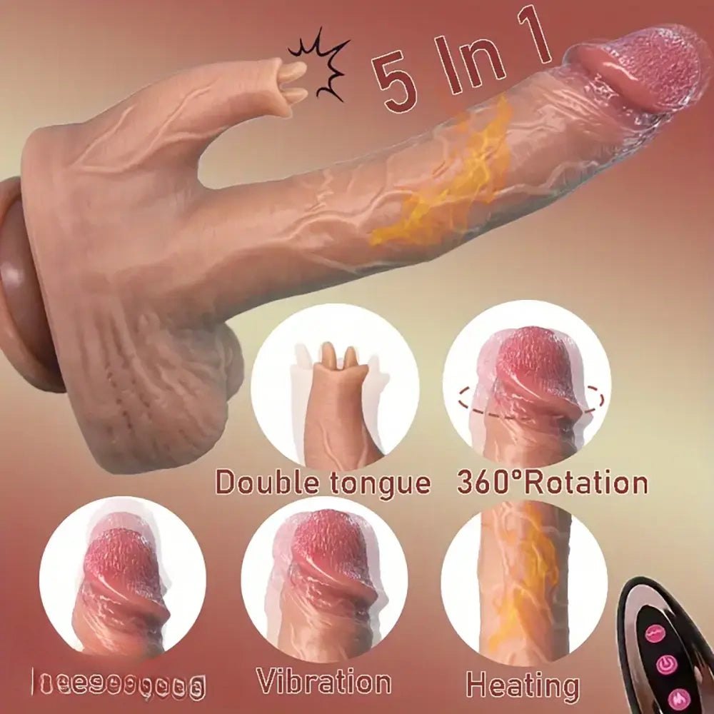 Dual Tongue Thrusting Dildo - Vibrating Thrusting Dildo Toy