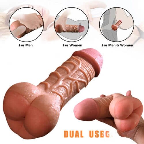Dual Use Realistic Dildo 8.46 in - Flesh Anal Play Dildo
