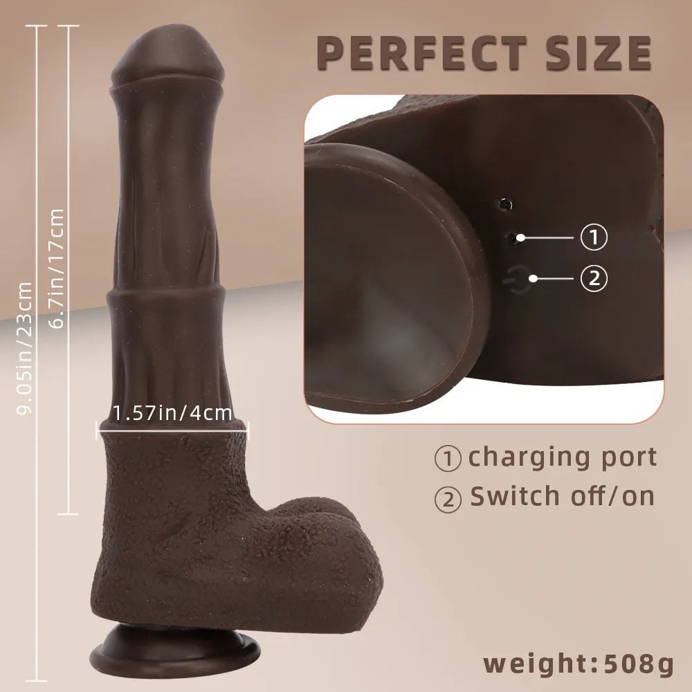 Ebony Horse Silicone Dildo - Animal Style Knot Dildo