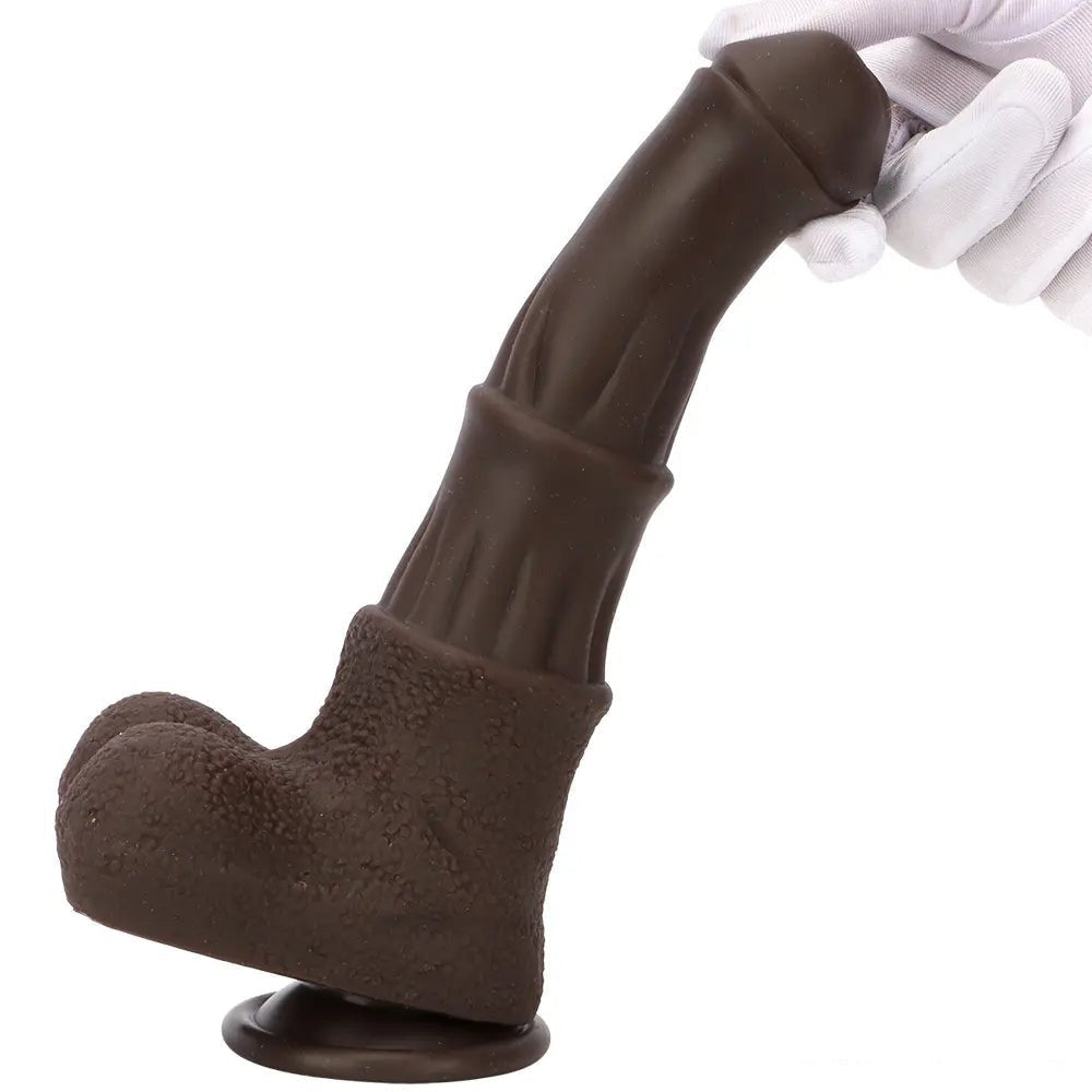 Ebony Horse Silicone Dildo - Animal Style Knot Dildo