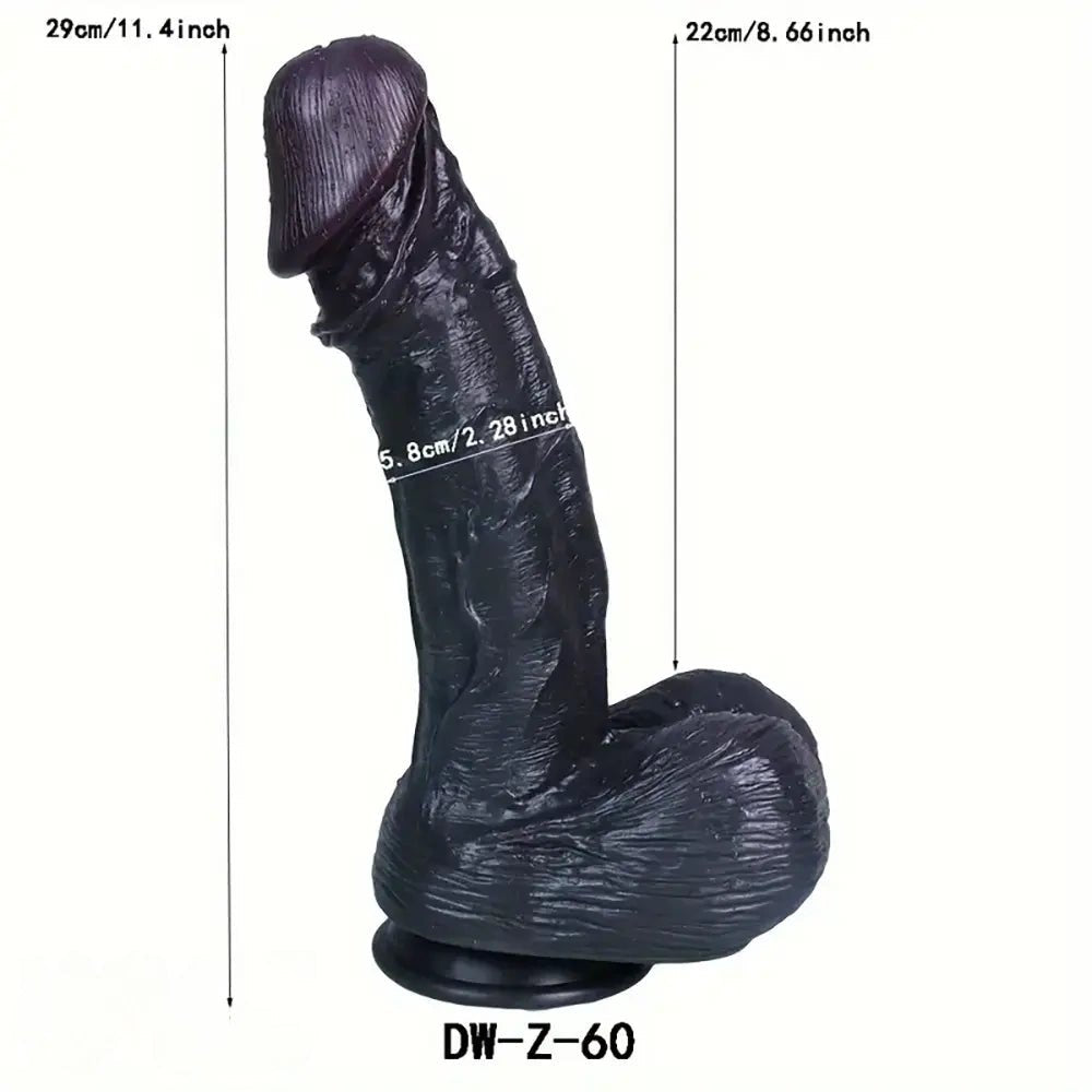 Ebony Lifelike Realistic Dildo - Silicone Realistic Dildo
