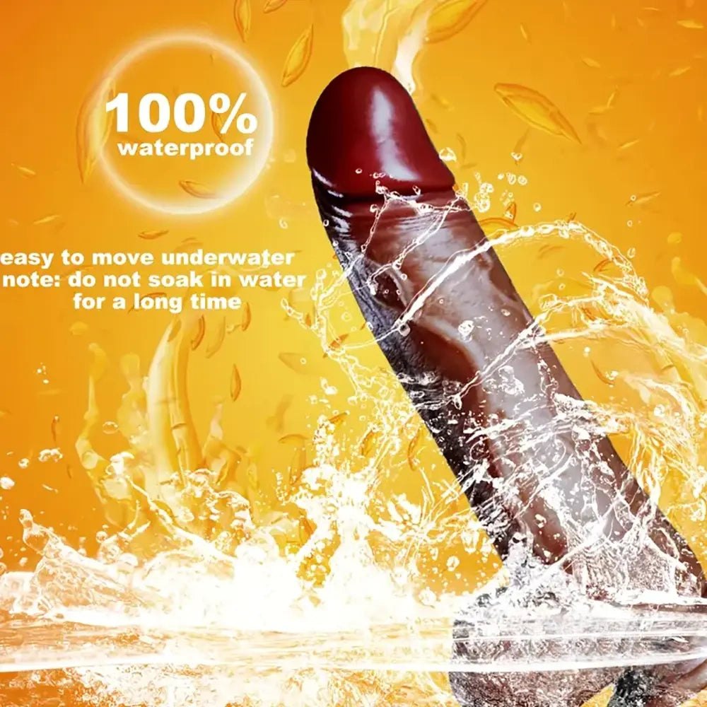 Ebony Multi-Function Thrusting Dildo - Vibrating Thrusting Dildo