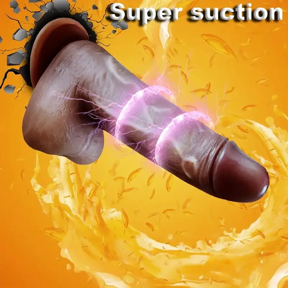 Ebony Multi-Function Thrusting Dildo - Vibrating Thrusting Dildo