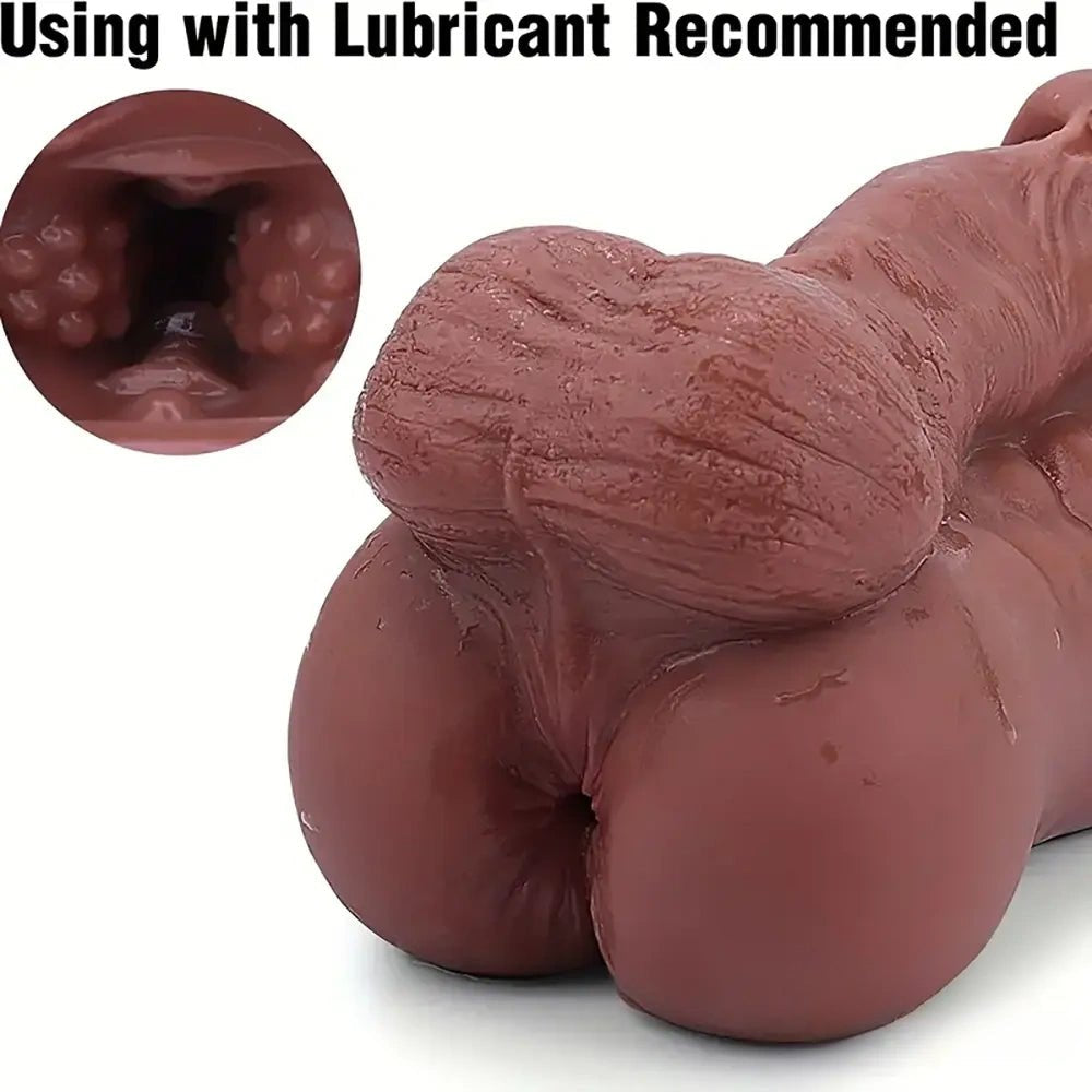 Ebony Muscle Torso Masturbator - Male Pocket Pussy Toy
