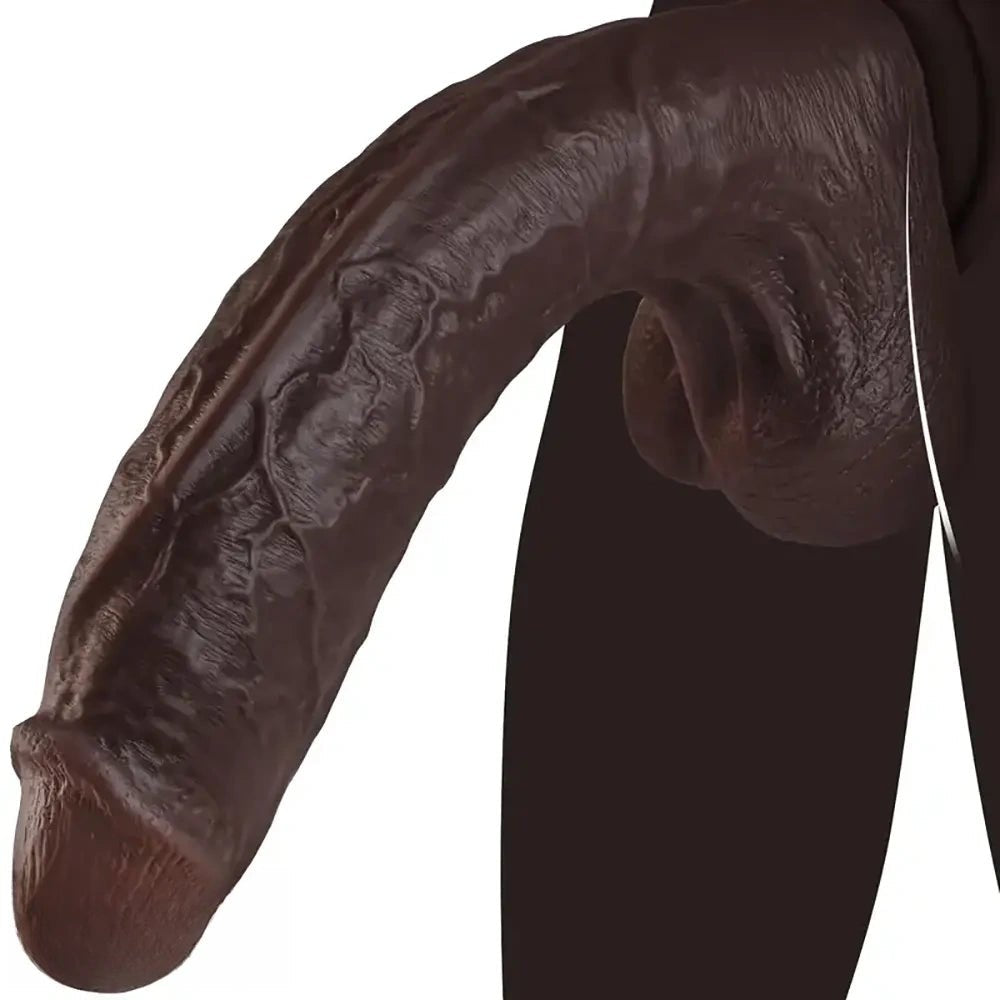 Ebony Realistic Dildo 11in - Big Ebony Silicone Dildo