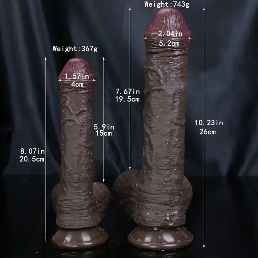 Ebony Realistic Thick Dildo - Large Silicone Dildo