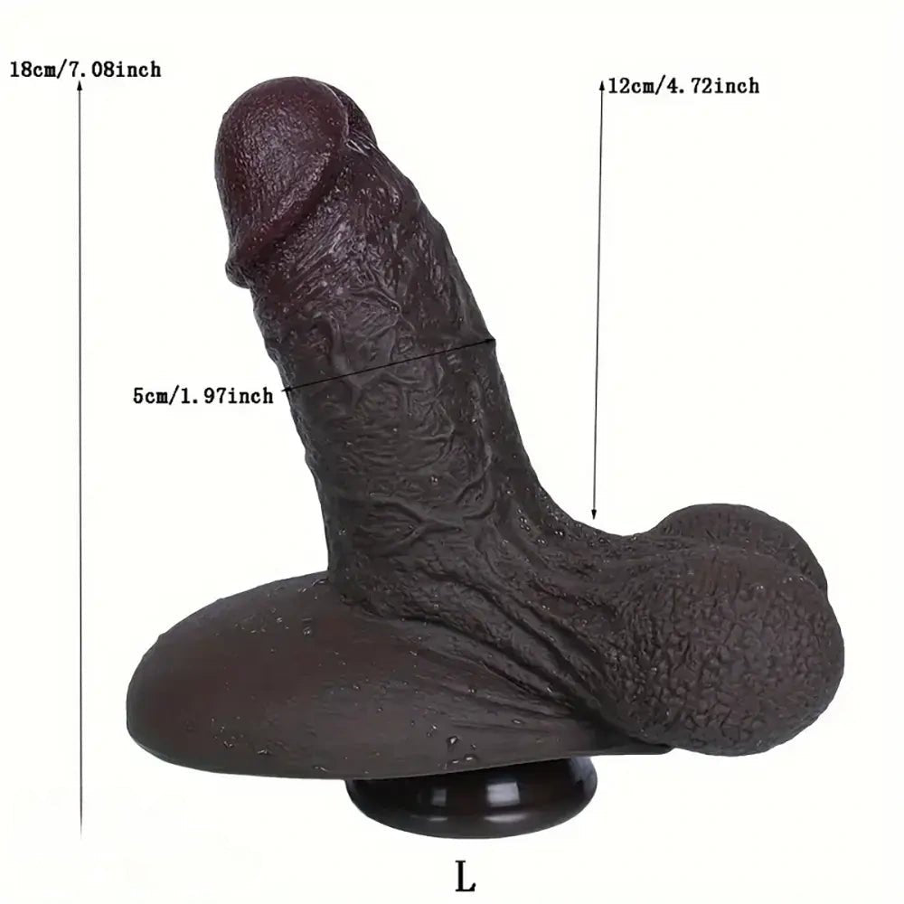 Ebony Realistic Thick Dildo - Big Thick Suction Cup Dildo
