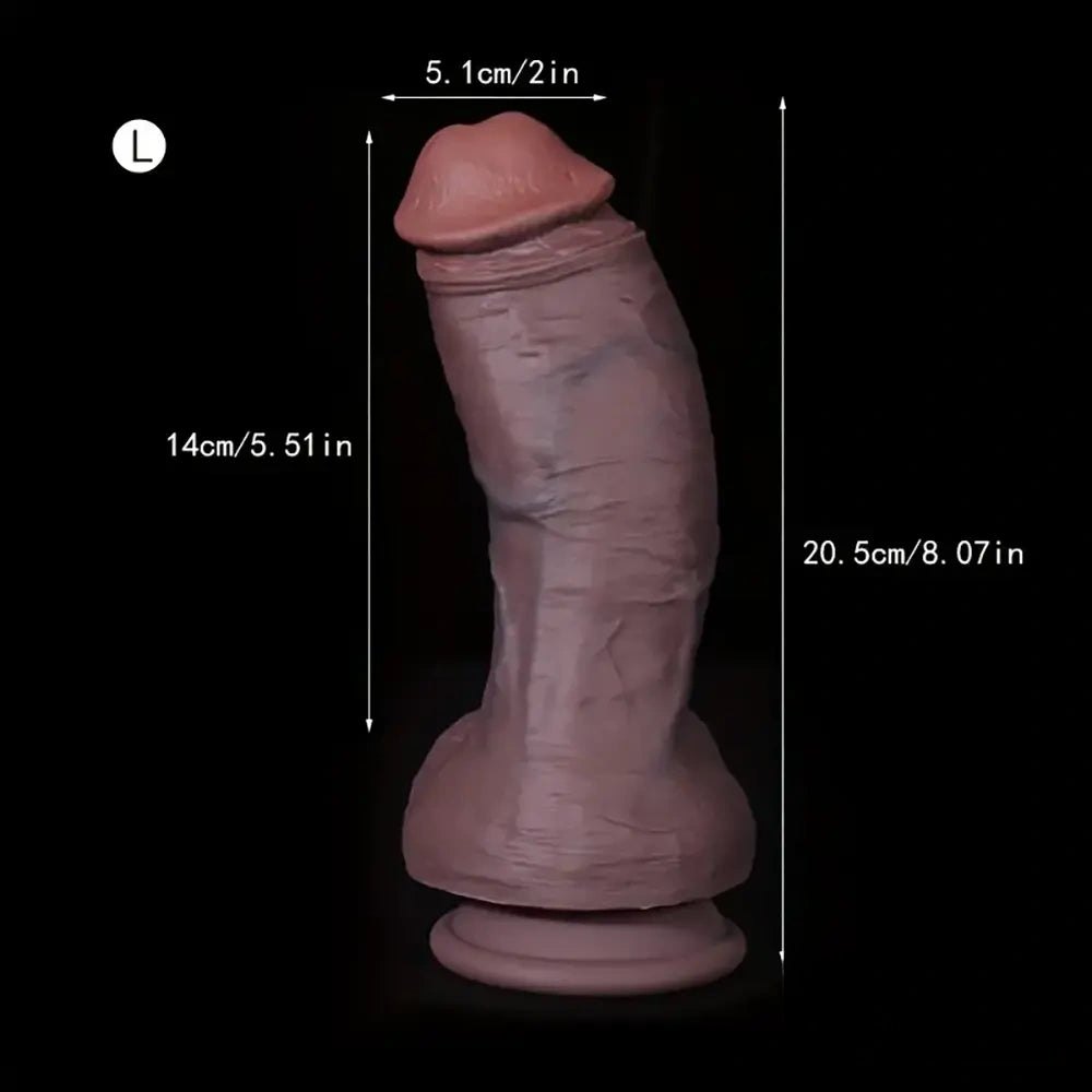 Ebony Silicone Dual-Size Dildo - Suction Cup Dildo