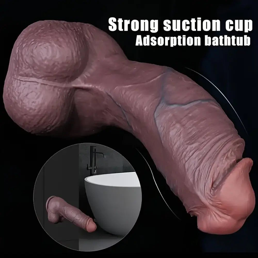 Ebony Silicone Dual-Size Dildo - Suction Cup Dildo