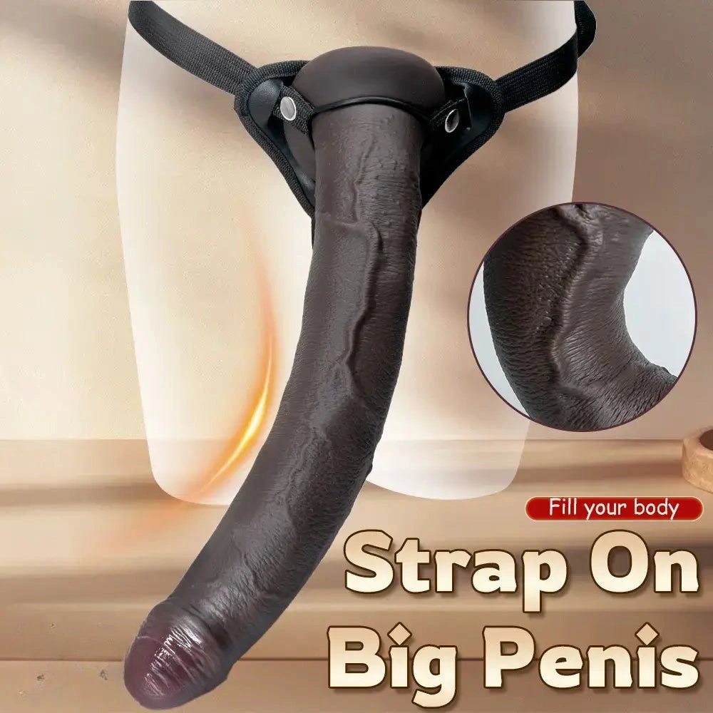 Ebony Strap-On Ready Dildo - Strap On Dildo Harness