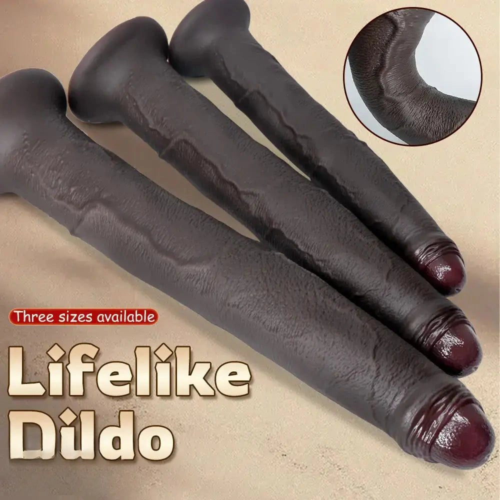 Ebony Strap-On Ready Dildo - Strap On Dildo Harness
