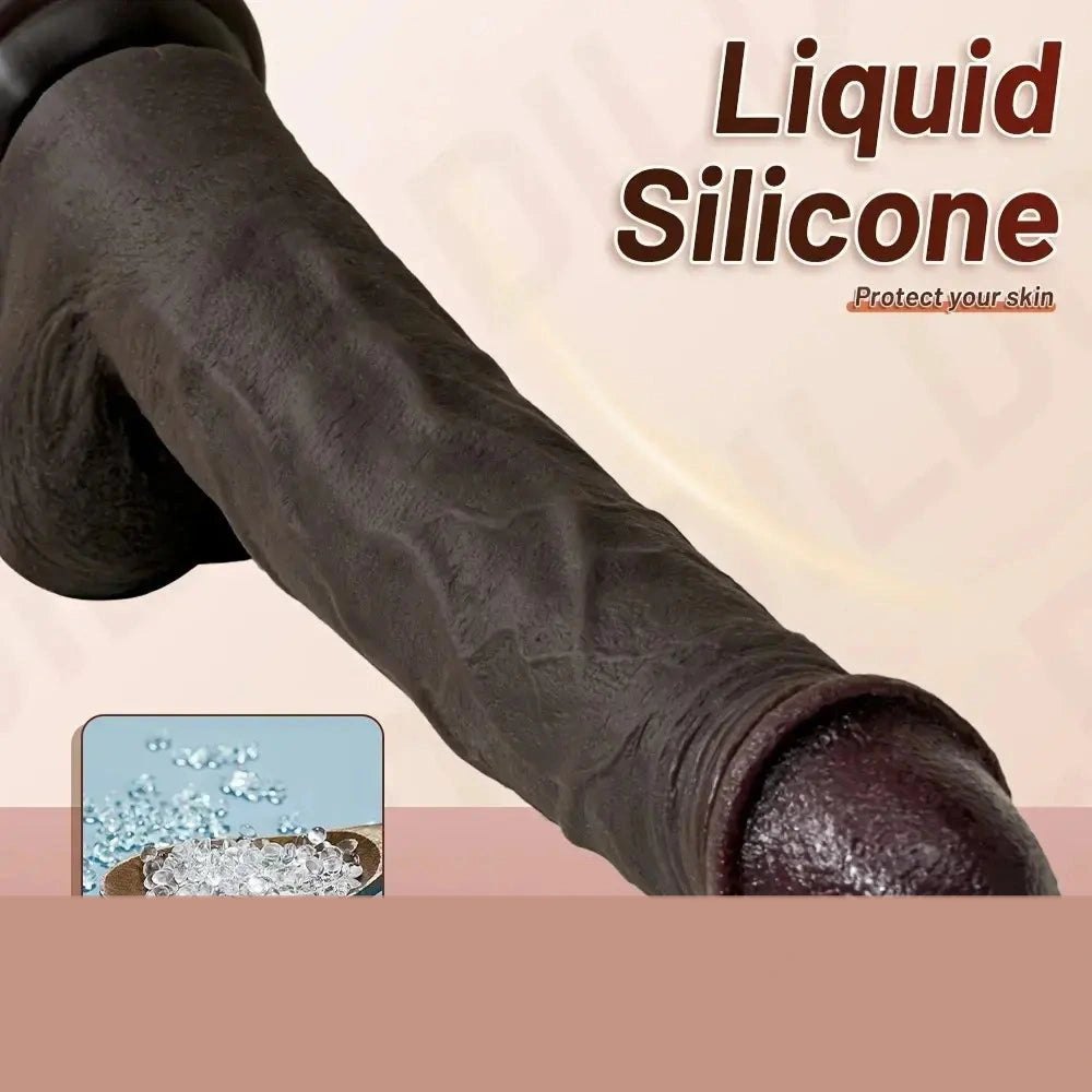 Ebony Wearable Silicone Dildo 11in - Strap-On Compatible Dildo