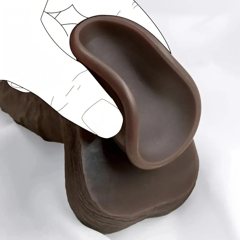Ebony Wearable Silicone Dildo 11in - Strap-On Compatible Dildo