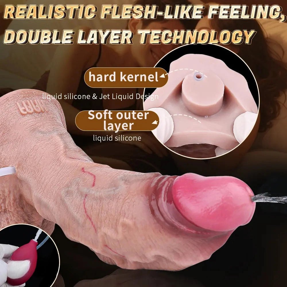 Ejaculating Flesh-Tone Dildo - Suction Cup Dildo