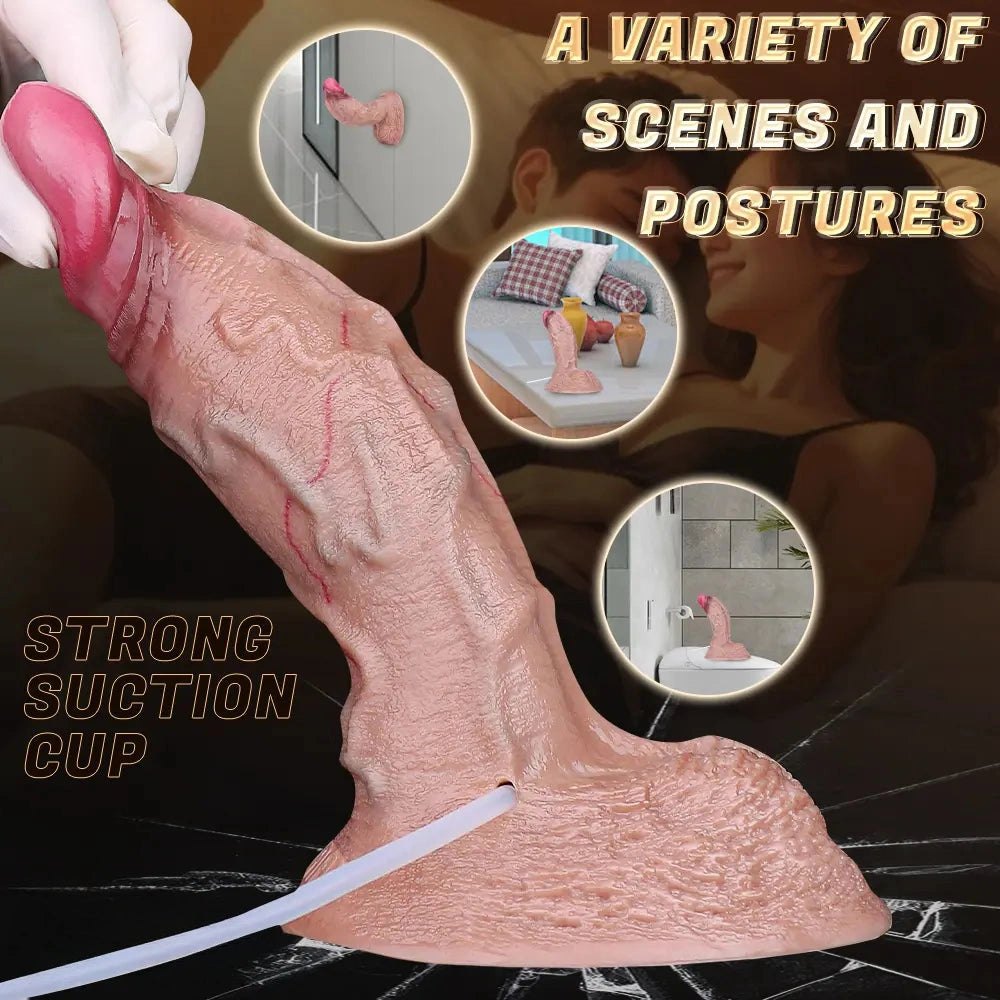 Ejaculating Flesh-Tone Dildo - Suction Cup Dildo