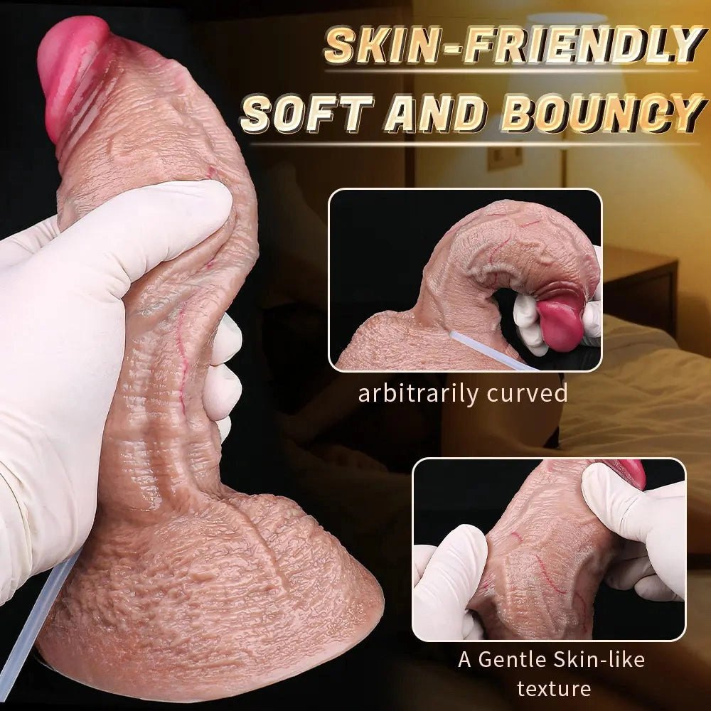 Ejaculating Flesh-Tone Dildo - Suction Cup Dildo