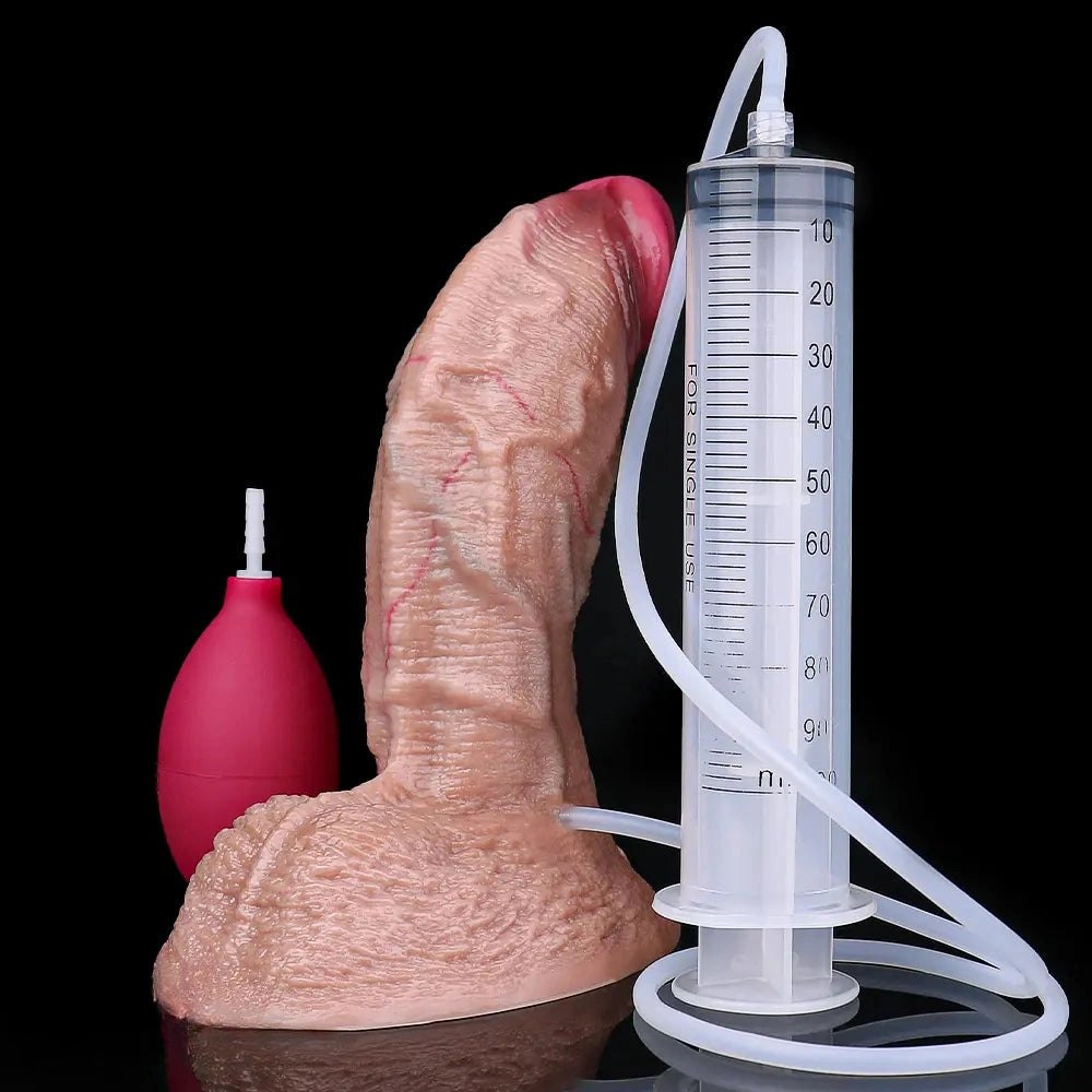 Ejaculating Flesh-Tone Dildo - Suction Cup Dildo
