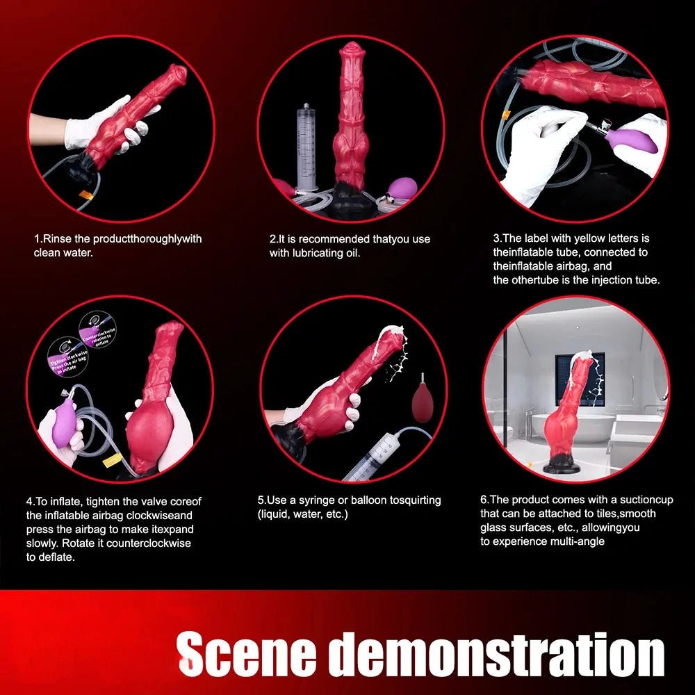 Ejaculating Horse Animal Dildo - Silicone Knotted Horse Dildo