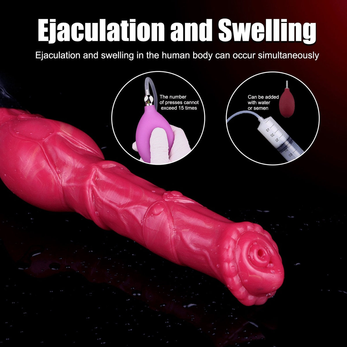 Ejaculating Horse Animal Dildo - Silicone Knotted Horse Dildo
